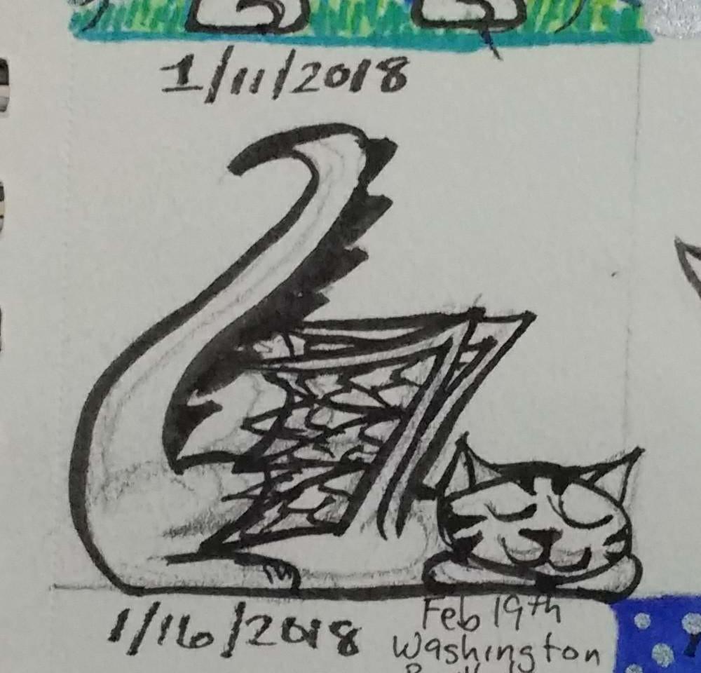 Inktober Day 12 – Cat Dragon