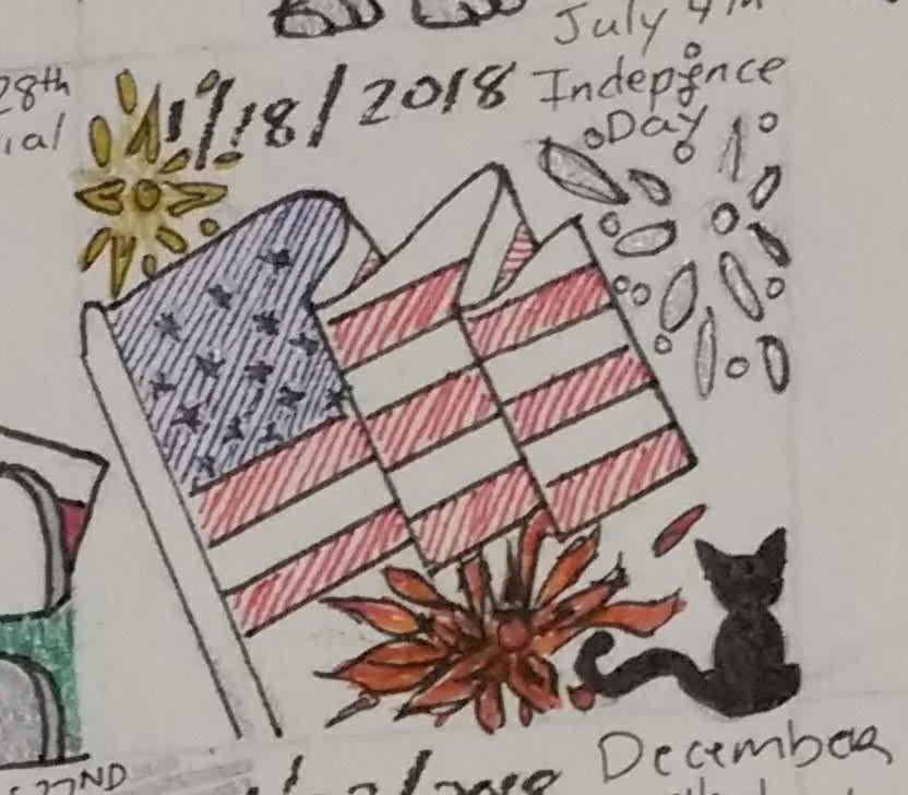 Inktober Day 19 – Cat 4th of July