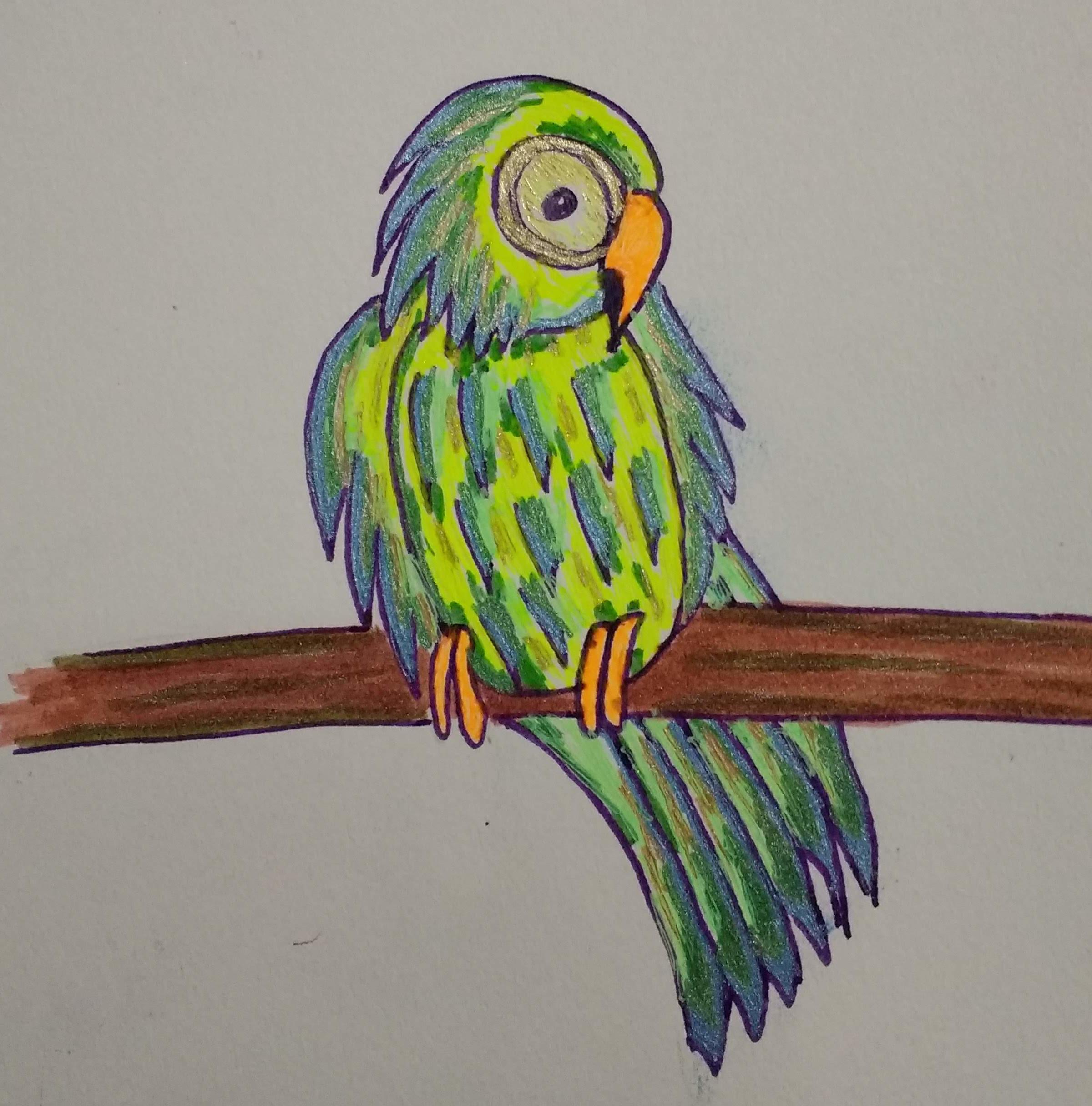 Inktober Day 17 – Parrot