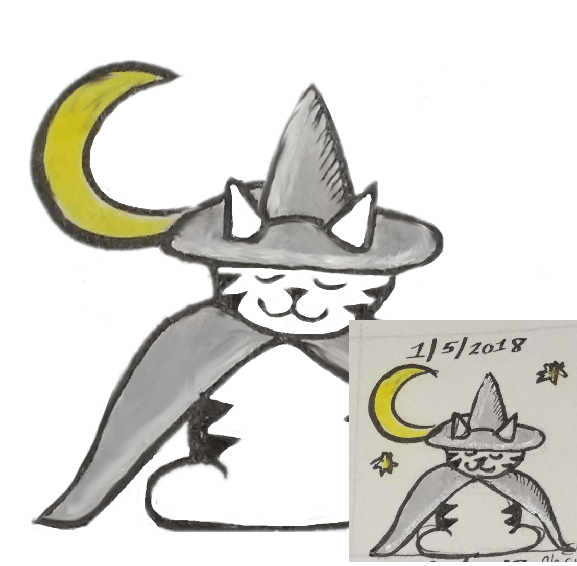 Inktober Day 5 – Witchy Cat