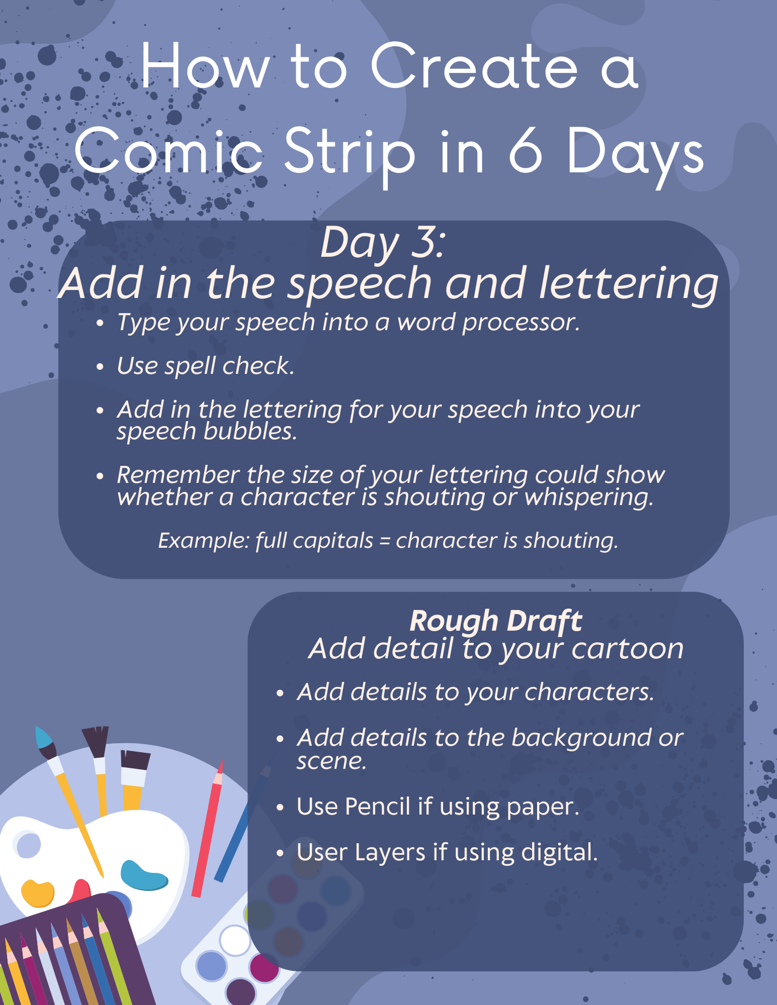 How To Draw A Commic In 6 Days.