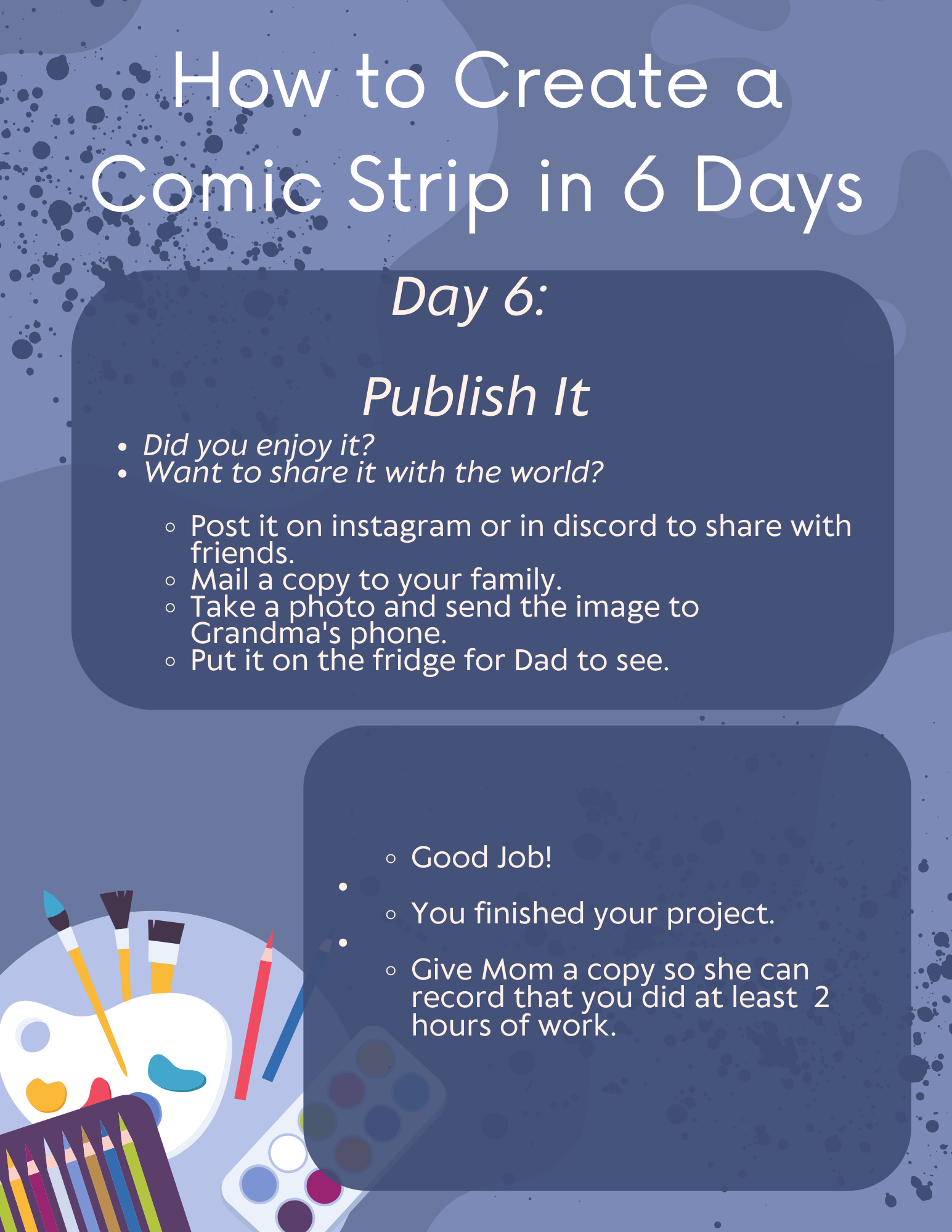 How to make a comic in 6 days – Day 6