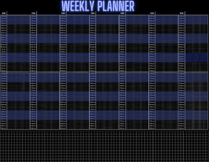 Weekly Planner Sheet Hourly Vertical Layout