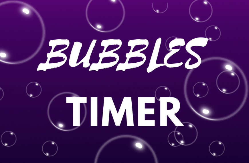 Bubbles Timer — Pink and Purple Bubbles — 5 minutes